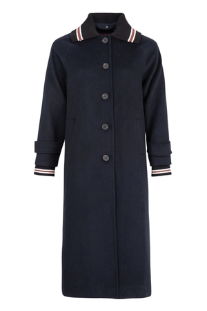 COLLAR UP COAT NAVY