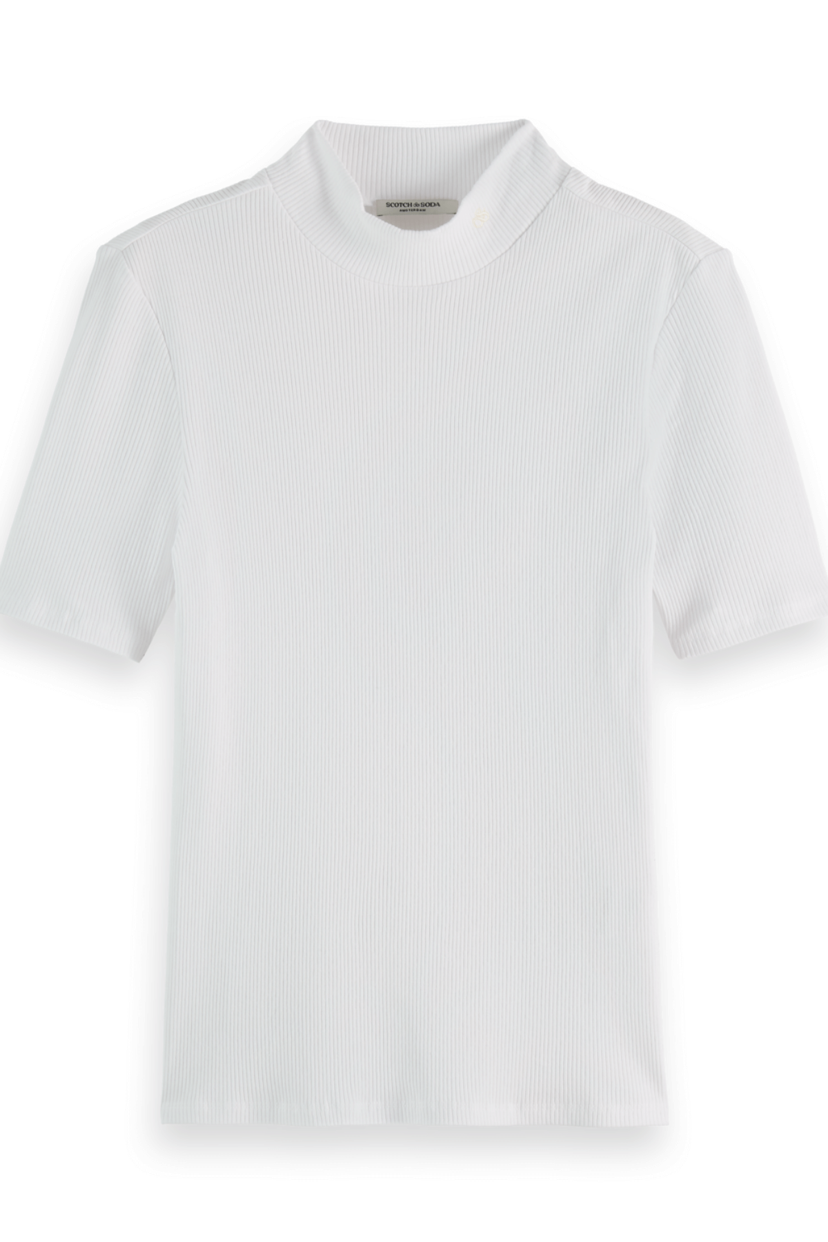 CORE MOCK NECK RIB T-SHIRT WHITE
