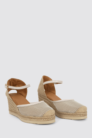 COREBO WEDGE SANDALS IVORY