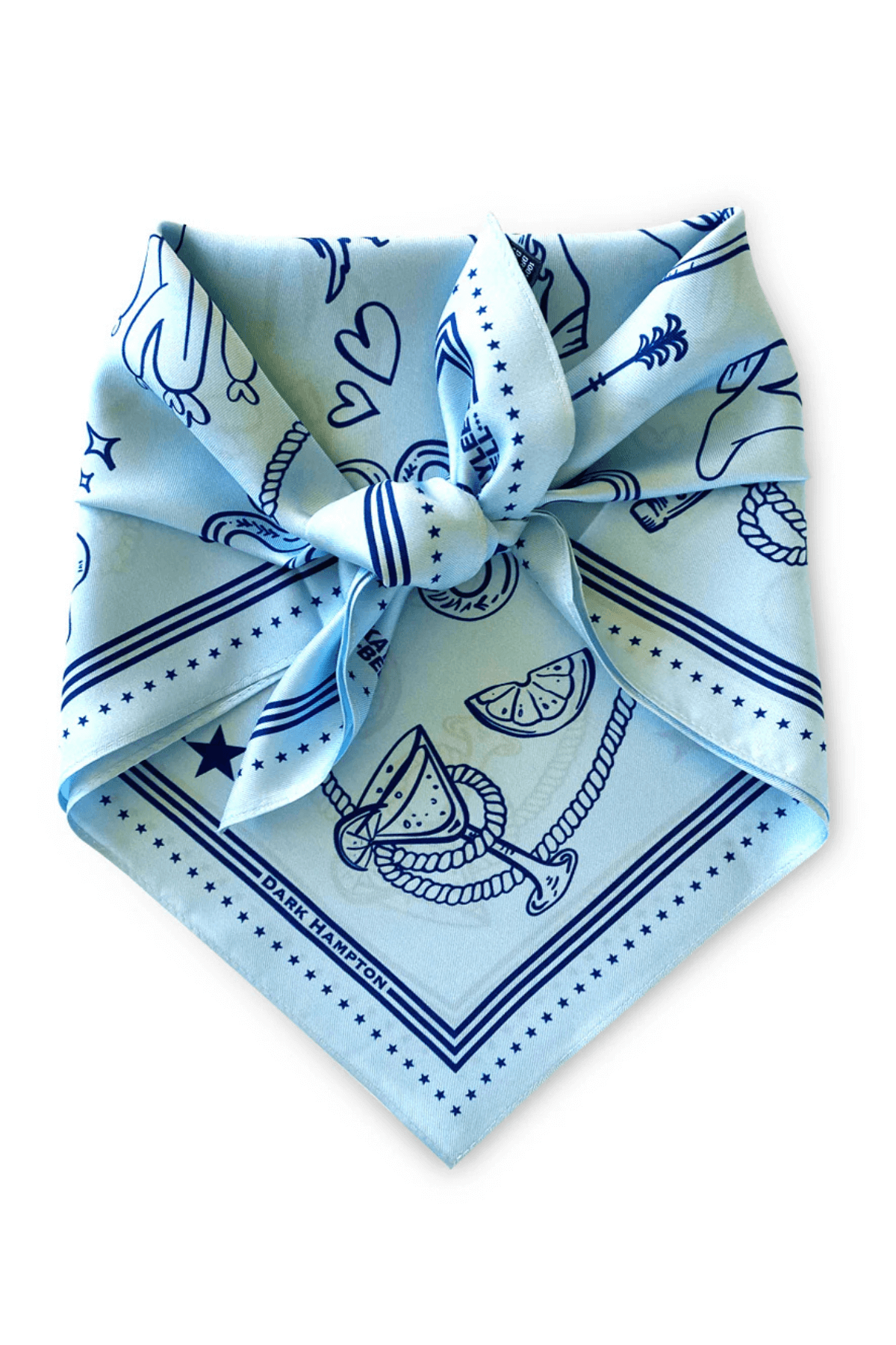 THE COWBOY UP BLUE PETITE SILK SCARF