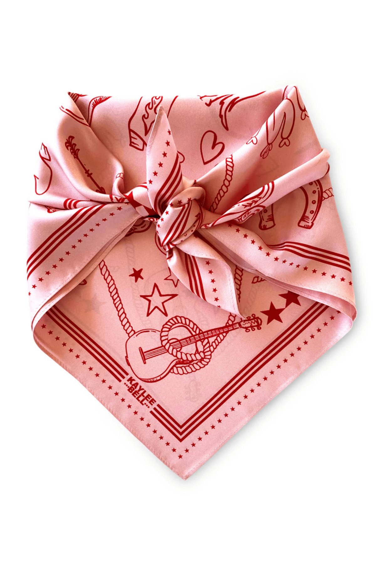 THE DH x KAYLEE BELL COWBOY UP PINK PETITE SILK SCARF