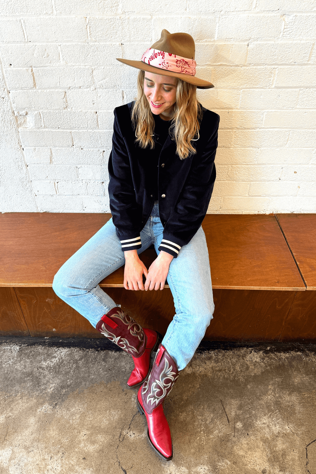 THE DH x KAYLEE BELL COWBOY UP PINK PETITE SILK SCARF