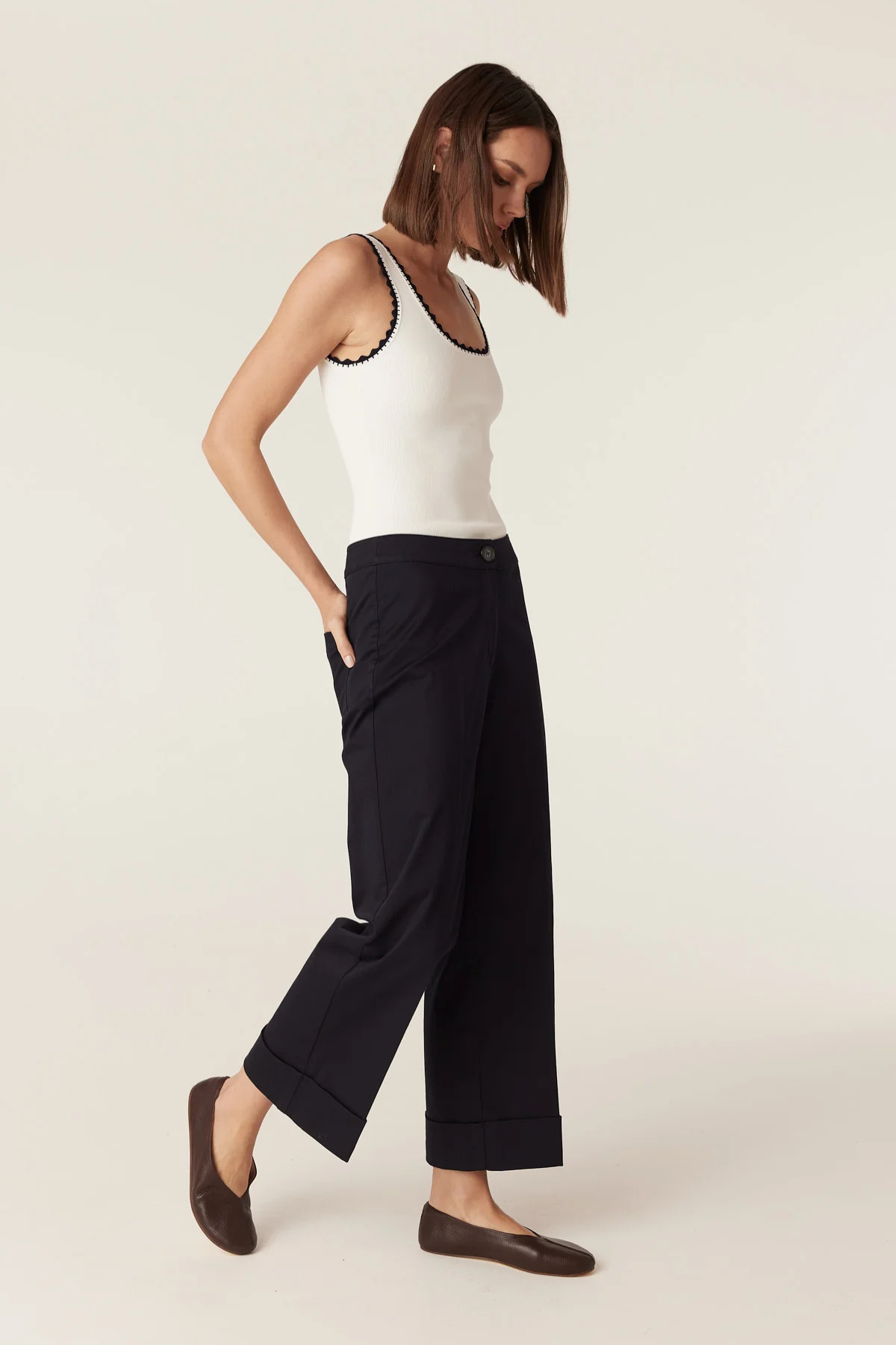 CREPE KNIT TANK WHITE