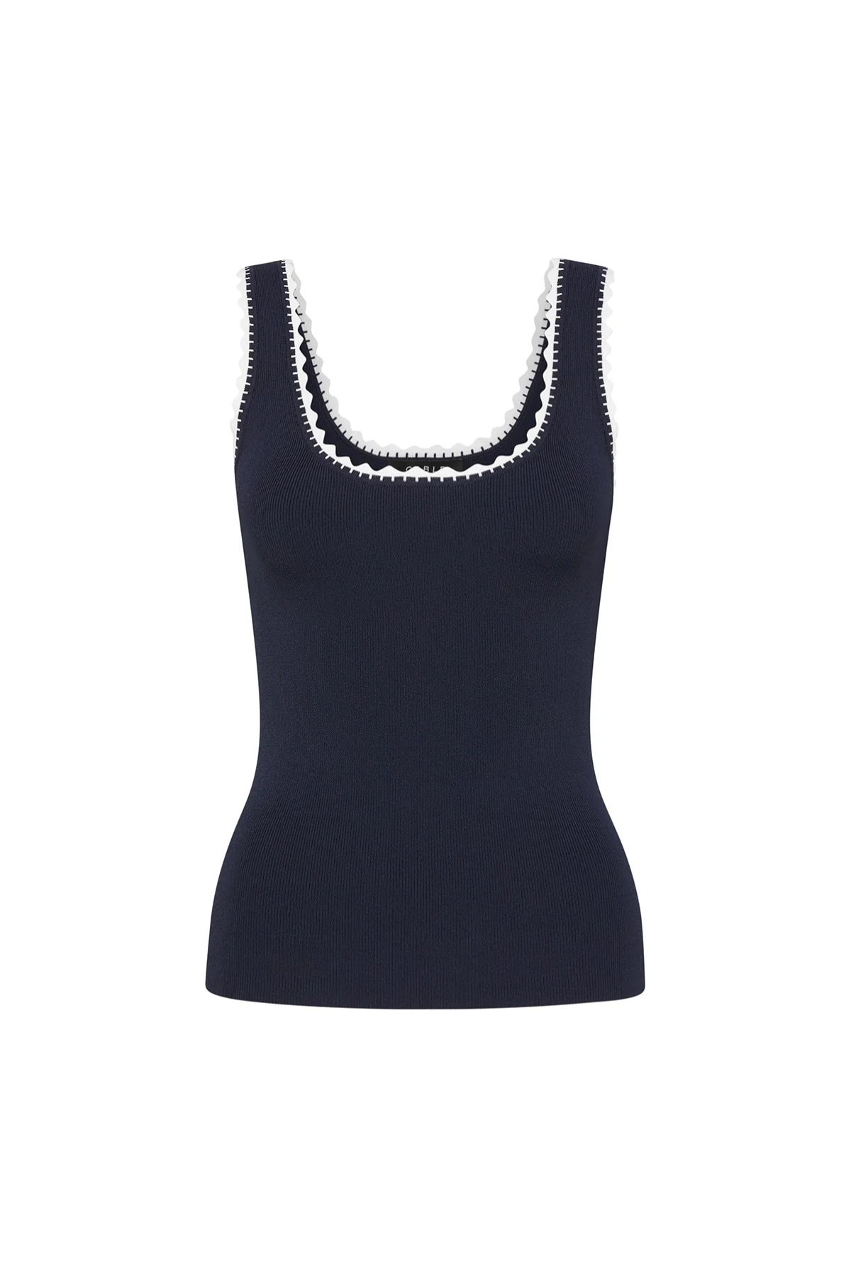 CREPE KNIT TANK NAVY
