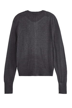 CREW NECK RELAXED CARDIGAN CHARCOAL MELANGE
