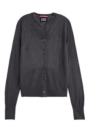 CREW NECK RELAXED CARDIGAN CHARCOAL MELANGE