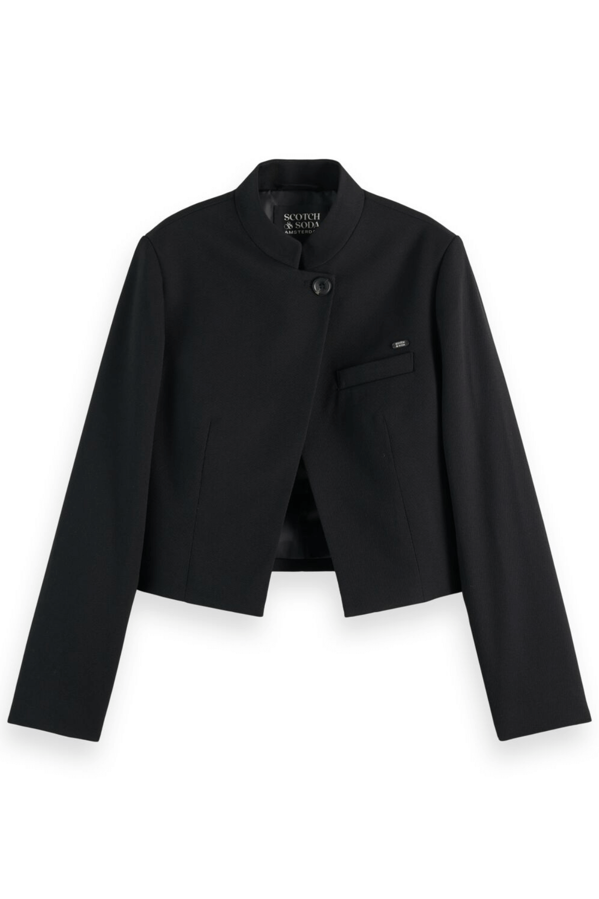CROPPED TAILOR GABARDINE BLAZER BLACK