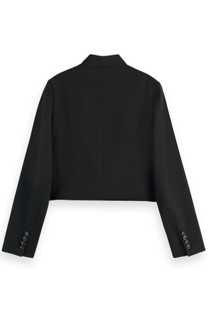 CROPPED TAILOR GABARDINE BLAZER BLACK