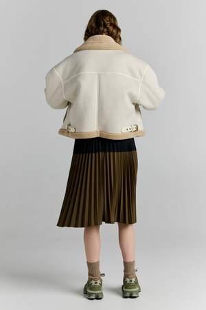 CROPPED AVIATOR JACKET ECRU
