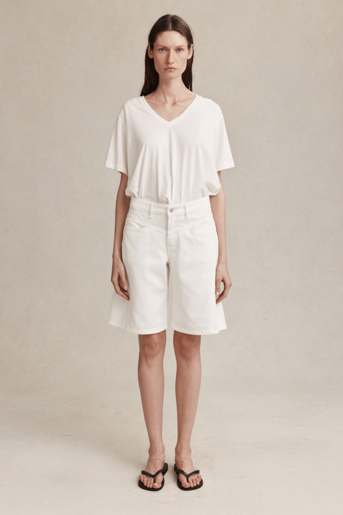 CROSS STITCH JEAN SHORT BLANC