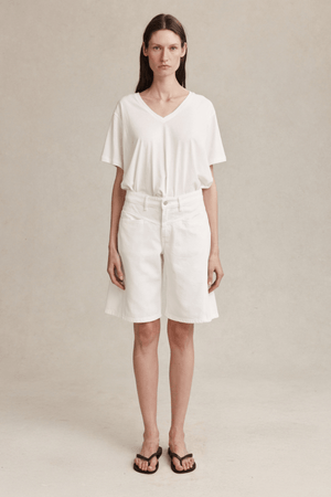 CROSS STITCH JEAN SHORT BLANC