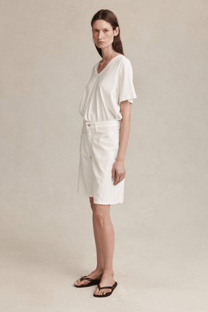 CROSS STITCH JEAN SHORT BLANC
