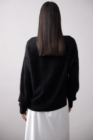 CYRA CREW BRUSHED CASHMERE JET