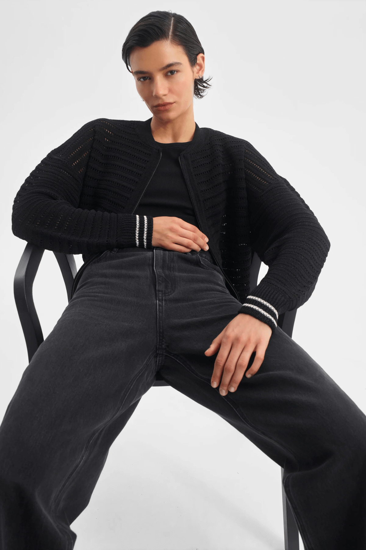 DALLAS KNIT JACKET BLACK