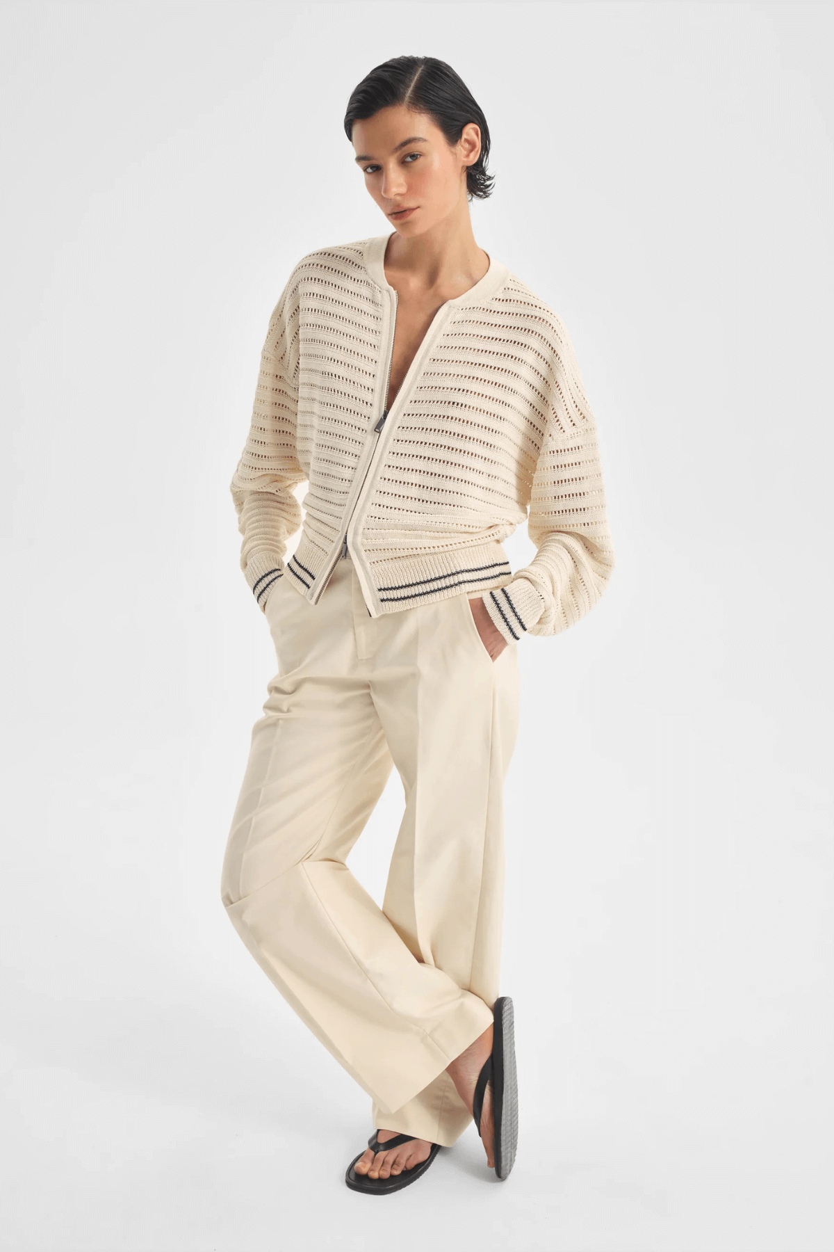 DALLAS KNIT JACKET MILK