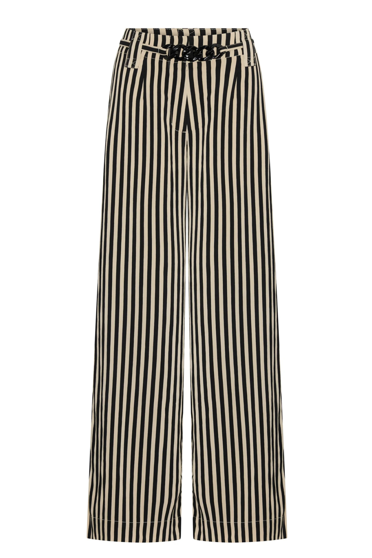 DARA BELTED PANT IVORY/BLACK