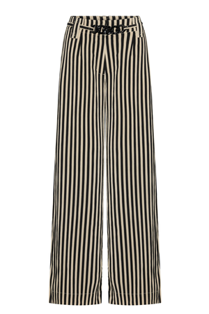 DARA BELTED PANT IVORY/BLACK