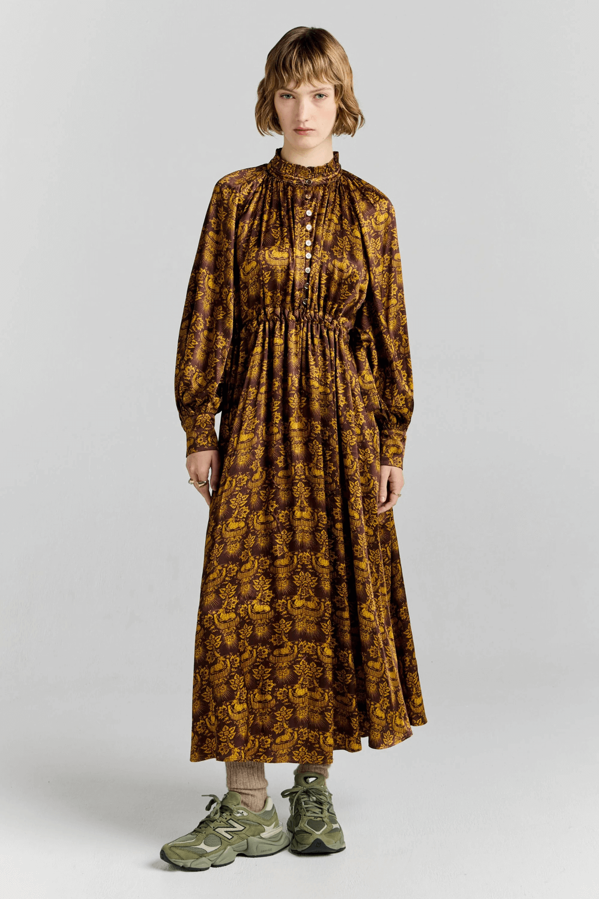 DELUGE DRESS CHOCOLATE MULTI
