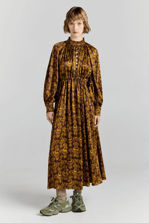 DELUGE DRESS CHOCOLATE MULTI