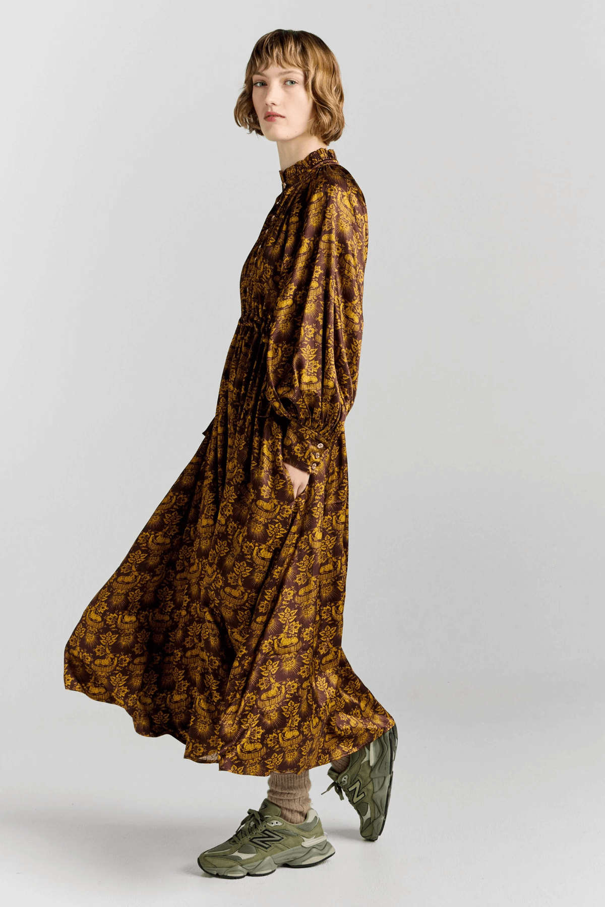 DELUGE DRESS CHOCOLATE MULTI
