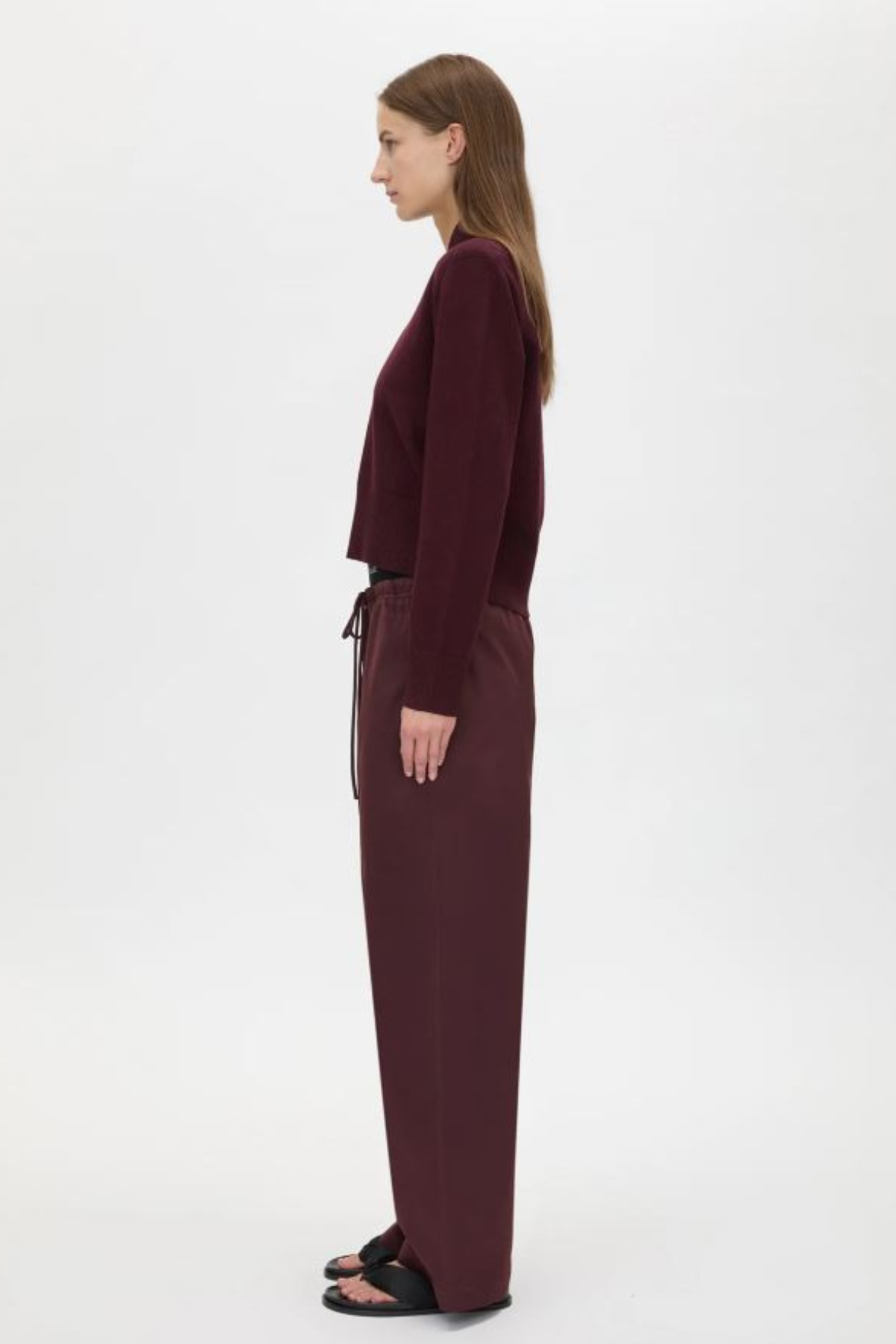 DIA ELASTIC DETAIL PANT BURGUNDY