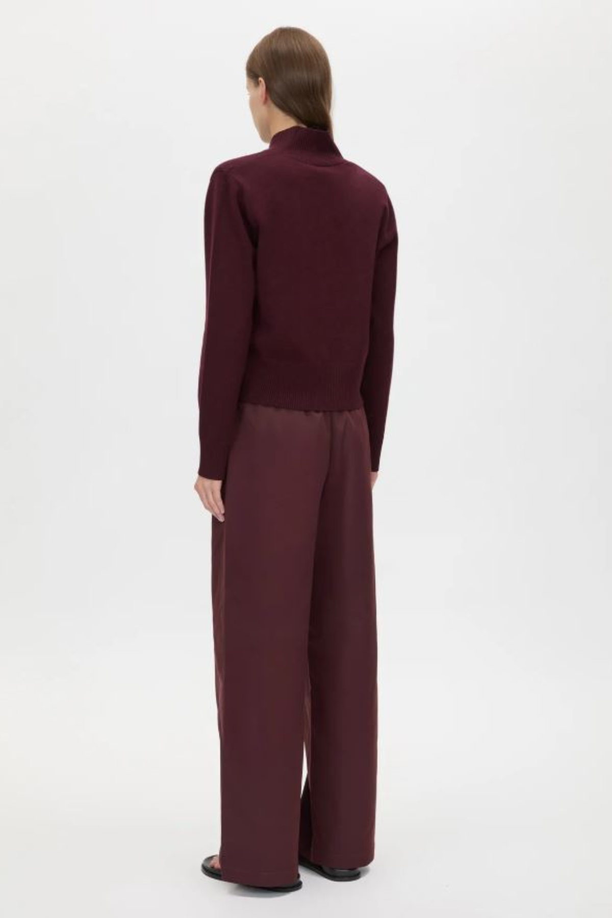 DIA ELASTIC DETAIL PANT BURGUNDY