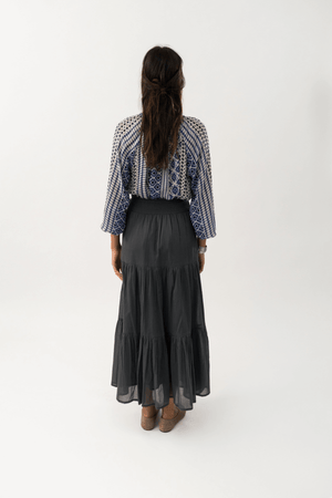 DIAMOND MAXI SKIRT WASHED BLACK