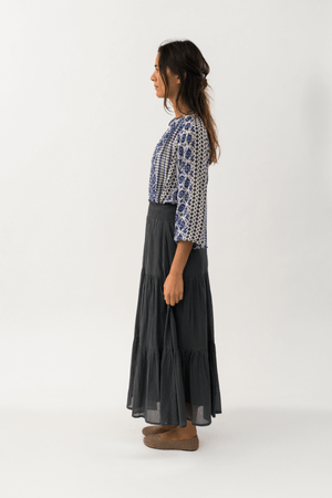 DIAMOND MAXI SKIRT WASHED BLACK