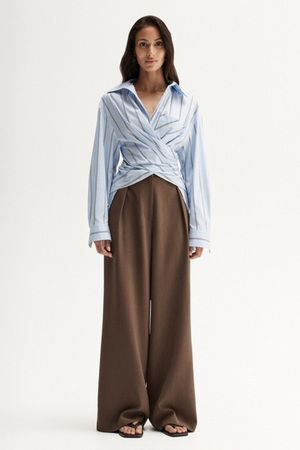 DOMINIC WRAP SHIRT BLUE STRIPE