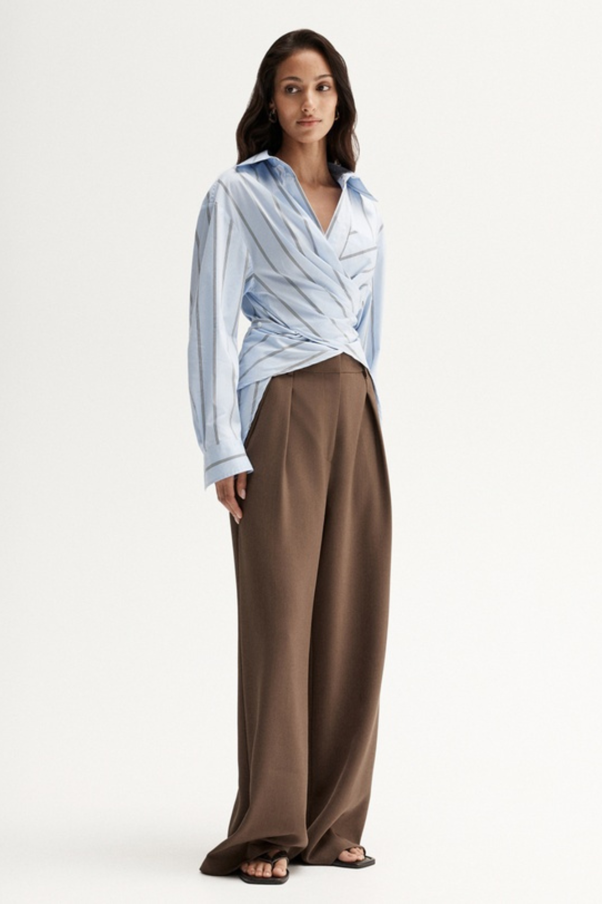 DOMINIC WRAP SHIRT BLUE STRIPE