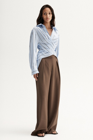 DOMINIC WRAP SHIRT BLUE STRIPE