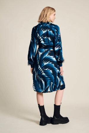 DRESS JADA FEATHERS BLUE