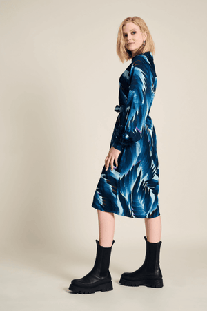 DRESS JADA FEATHERS BLUE