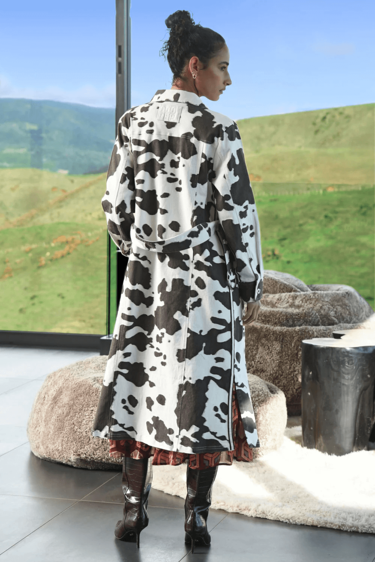 DRESSING AROUND DRESS BROWN COW
