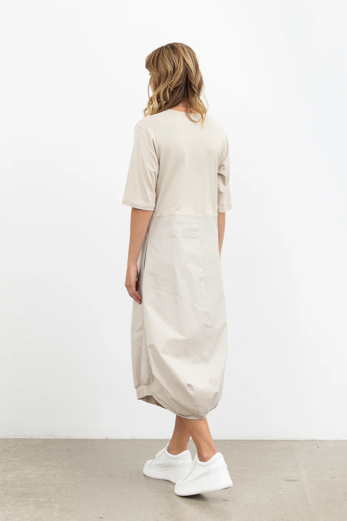 DYNAMIC DRAPE DRESS IVORY