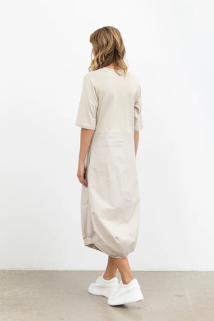 DYNAMIC DRAPE DRESS IVORY