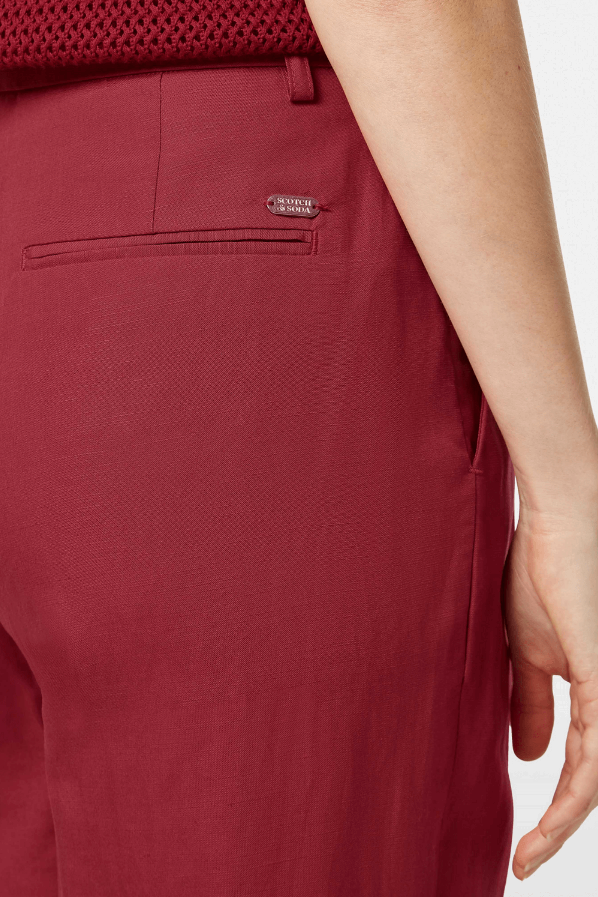 EDIE HIGH RISE PANTS ROADSIDE RED