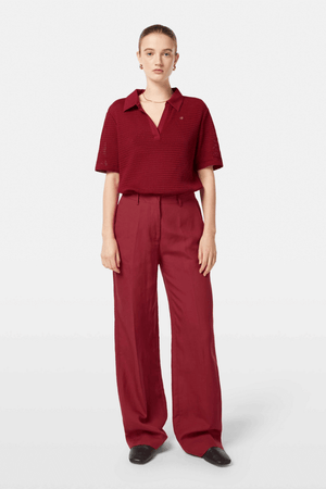 EDIE HIGH RISE PANTS ROADSIDE RED