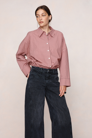 EDIE SHIRT ROSEWOOD STRIPE