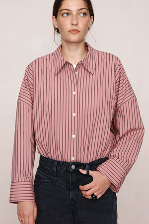 EDIE SHIRT ROSEWOOD STRIPE