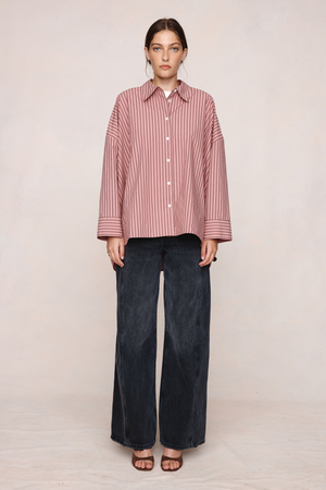 EDIE SHIRT ROSEWOOD STRIPE