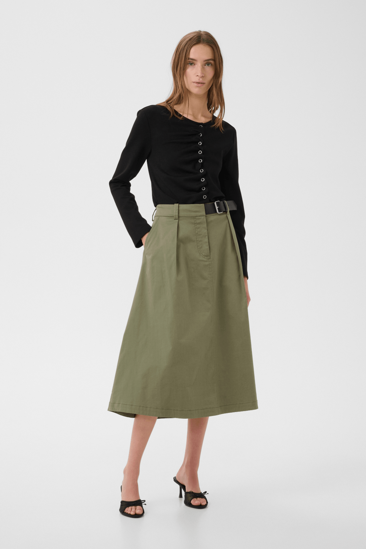 EGINA SKIRT DEEP LICHEN GREEN
