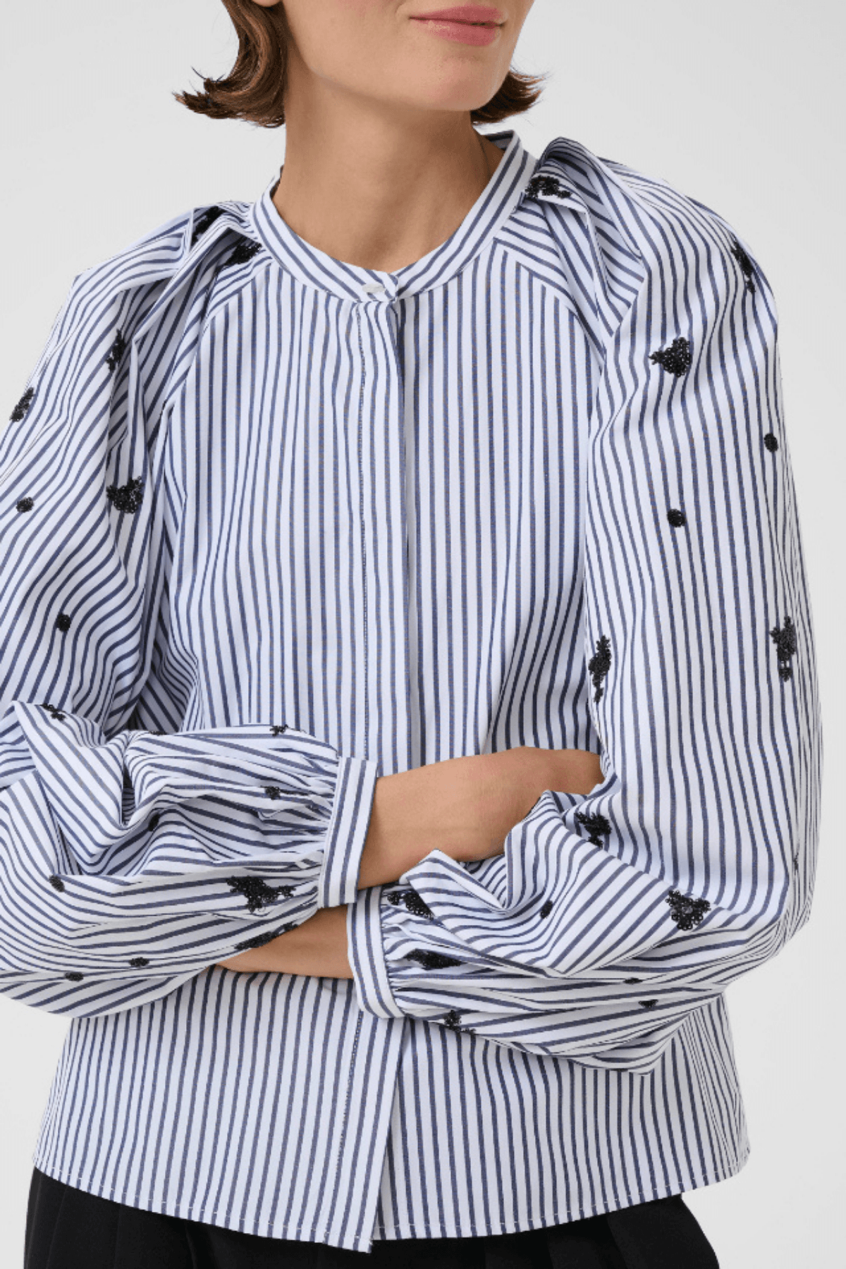 EGONI BLOUSE OMBRE BLUE STRIPE