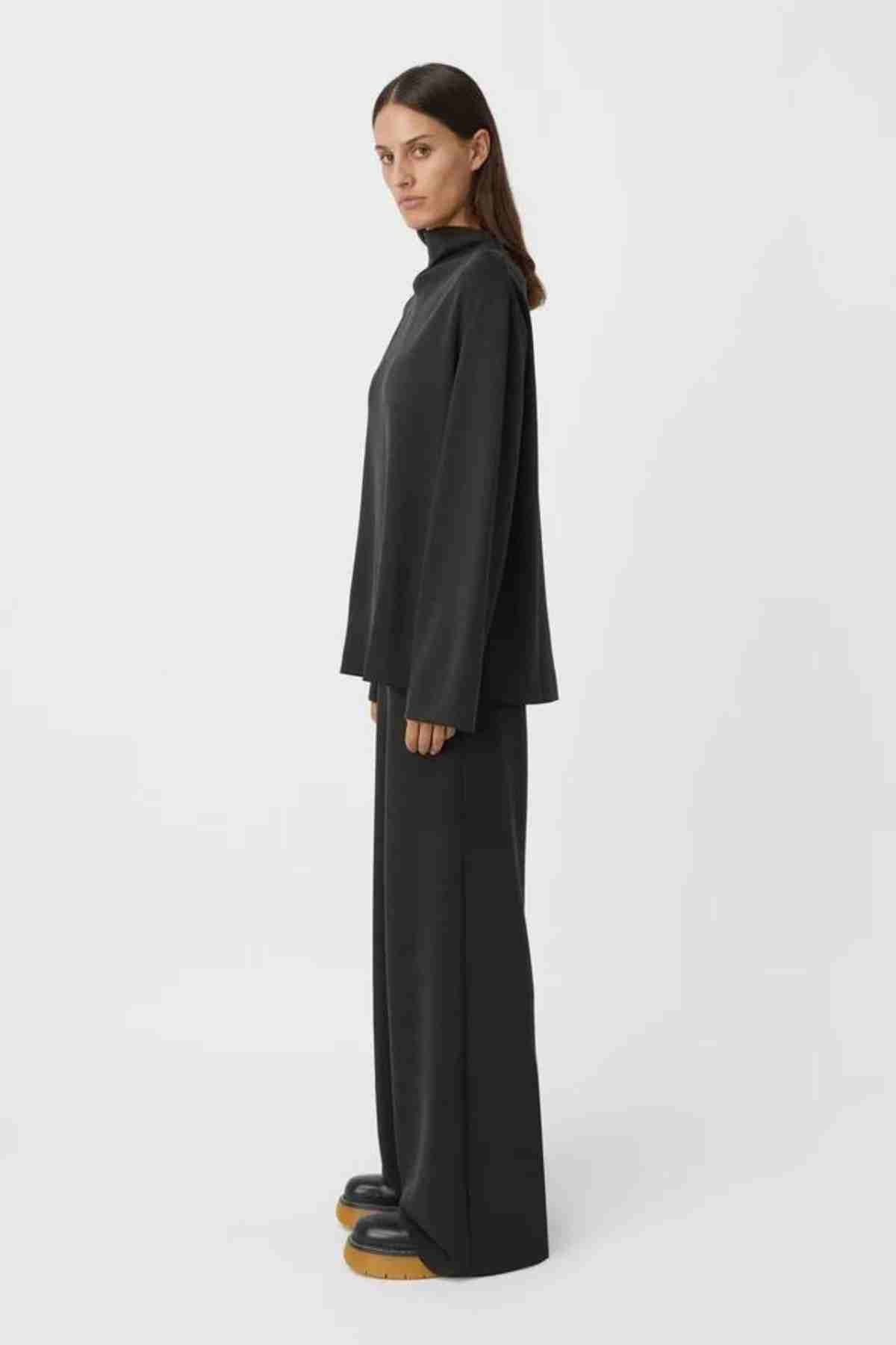ELANORA LONG SLEEVE LOUNGE TOP BLACK