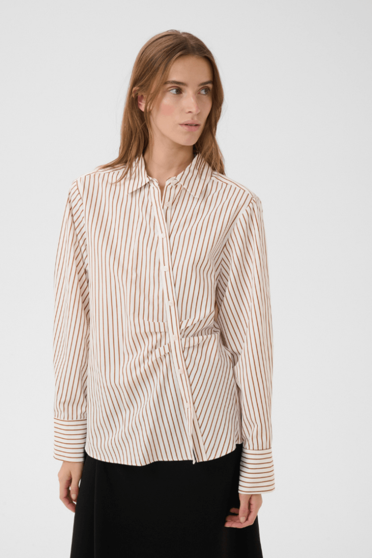ELMIRA SHIRT CINNAMON STRIPE