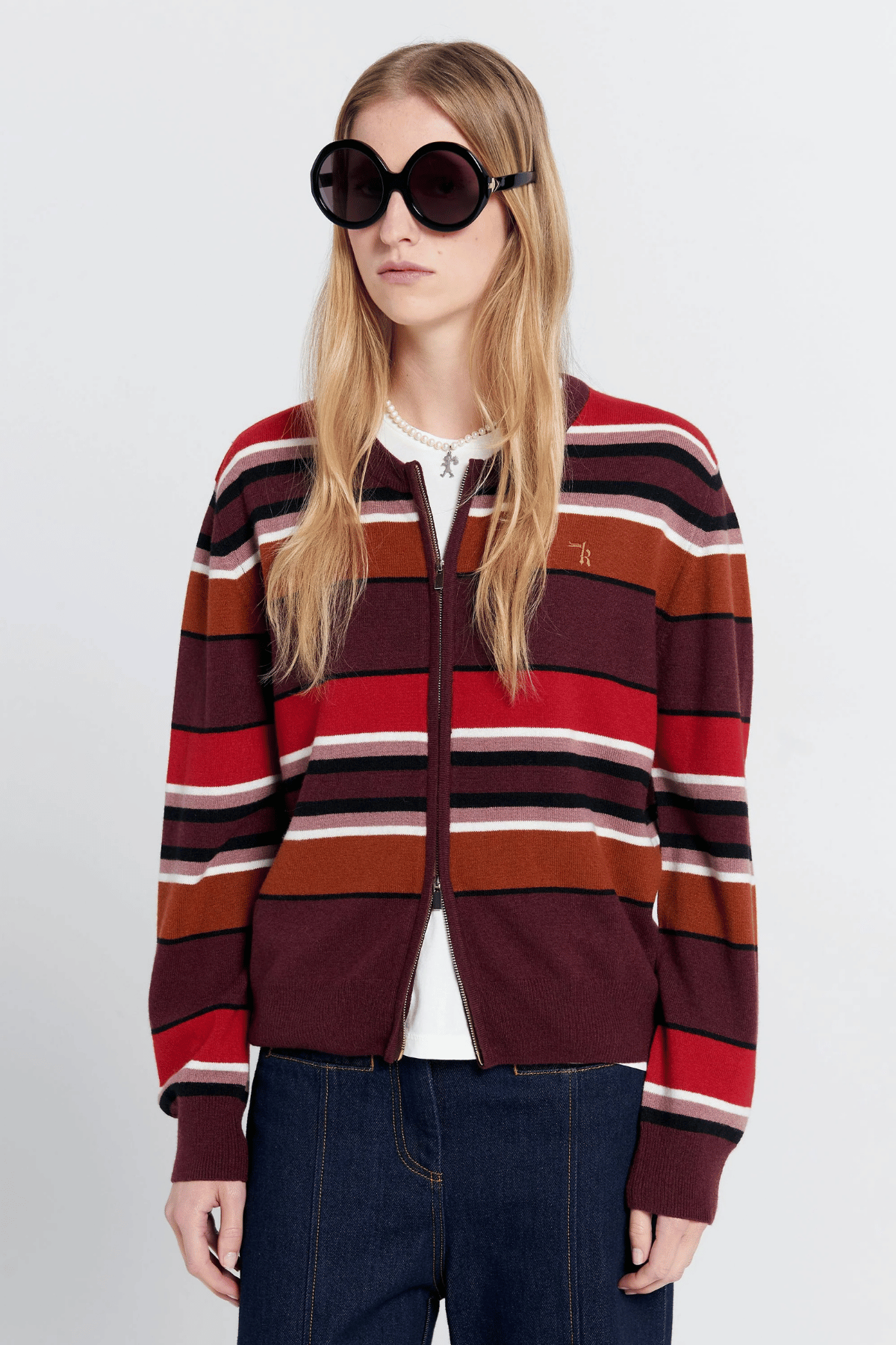 ELODIE CARDIGAN POPPY STRIPE
