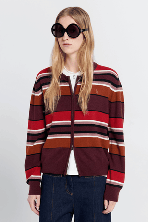 ELODIE CARDIGAN POPPY STRIPE