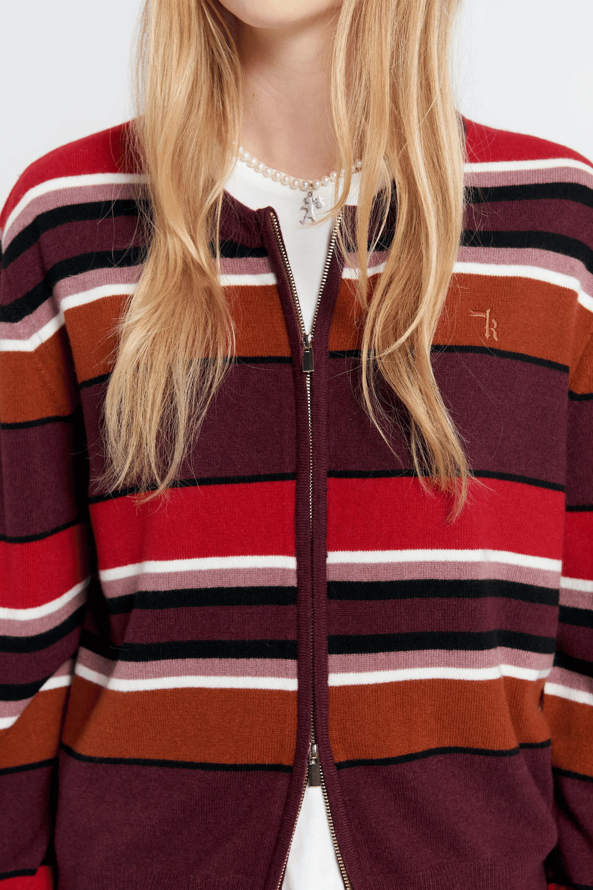 ELODIE CARDIGAN POPPY STRIPE