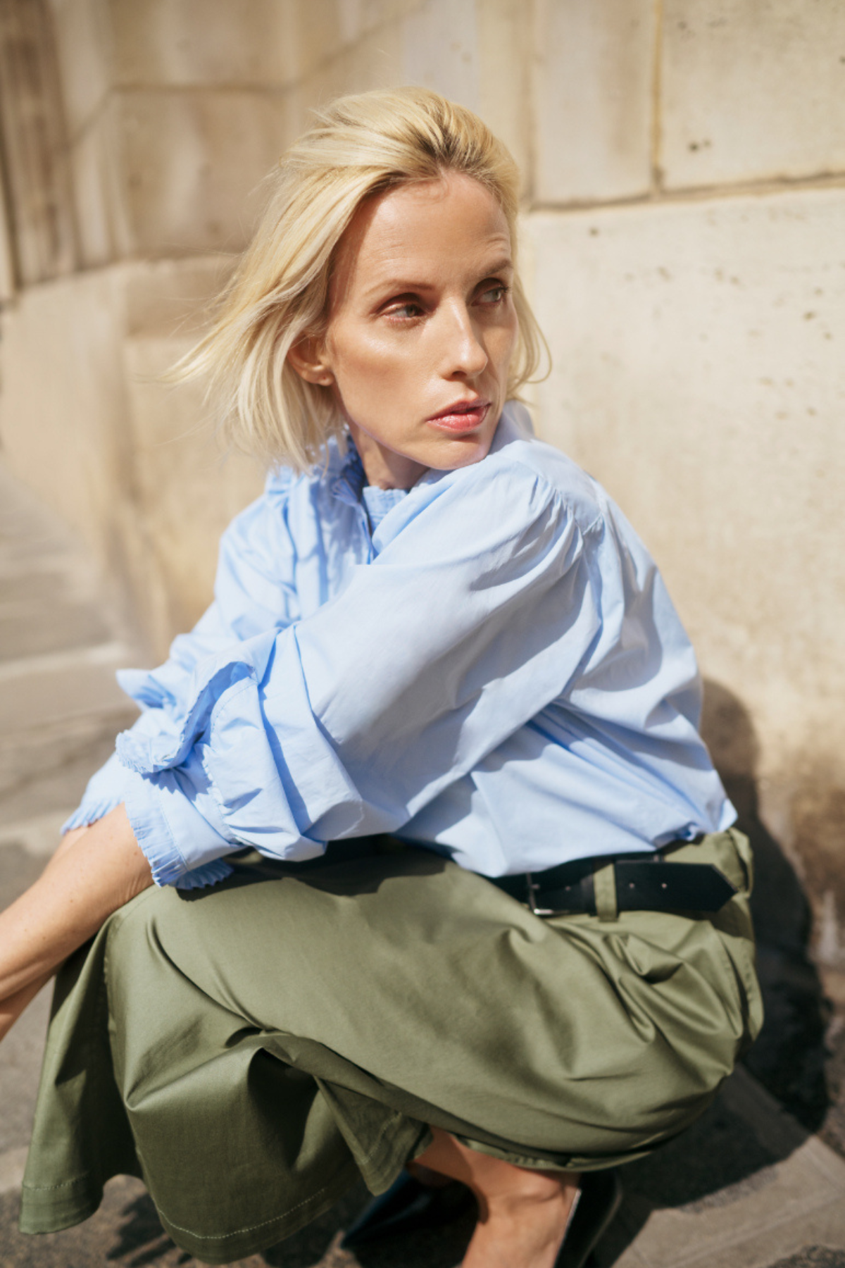 ELSE BLOUSE CHAMBRAY BLUE