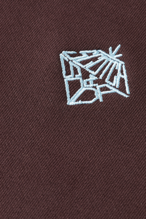 EMBROIDERED LOGO RELAXED FIT SWEATER CHOCOLATE PLUM